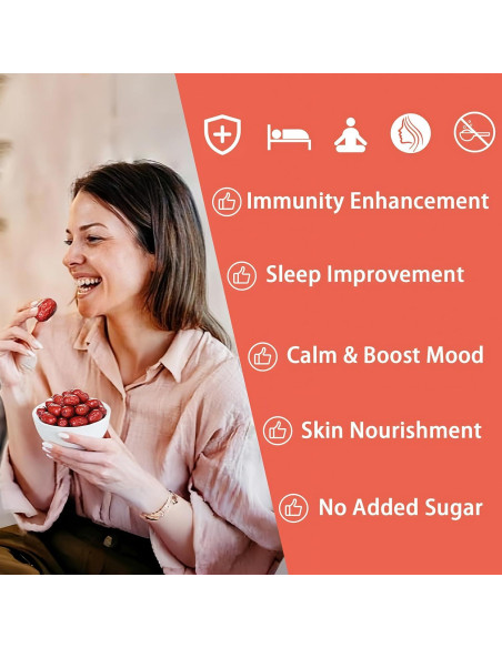 Dátiles Rojos Jujube 500g - Fruta Seca Sin Azúcar Añadido