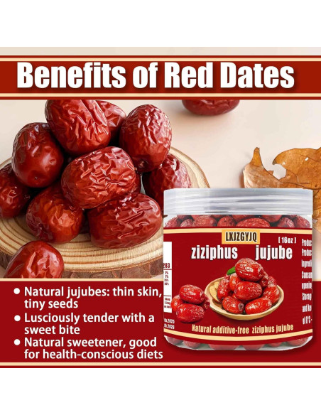 Dátiles Jujube Rojos Sin Azúcar Añadido 250g - Superalimento