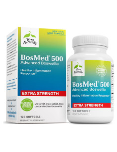 Terry Naturally BosMed 500 - Suplemento de Boswellia Serrata 120 Cápsulas