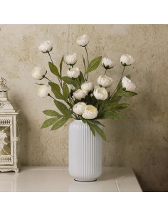 6 Ramas de Peonía Artificial VIERENA 68.58 cm Seda Crema 2