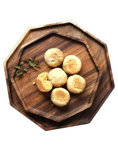 Juego de 2 Bandejas de Madera de Acacia Renawe 25 cm