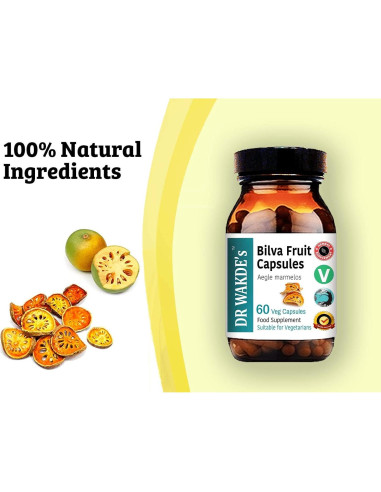 Cápsulas de Fruta Bael DR WAKDE 60 Veganas 100% Herbal