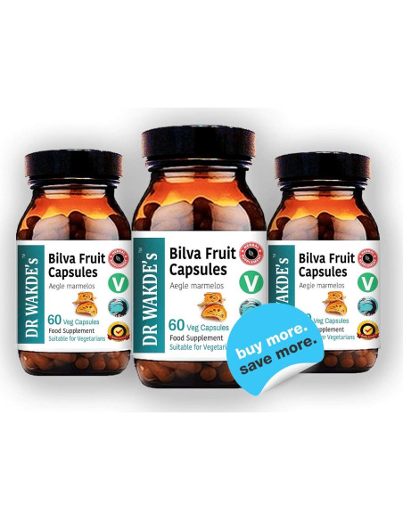 Cápsulas de Fruta Bael DR WAKDE 60 Veganas 100% Herbal