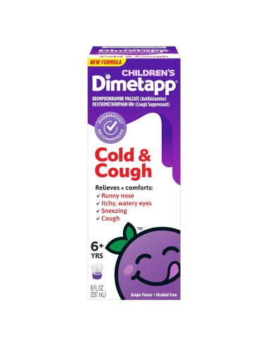 Dimetapp para Niños 236.6 ml - Alivio Resfriado y Tos Sabor Uva