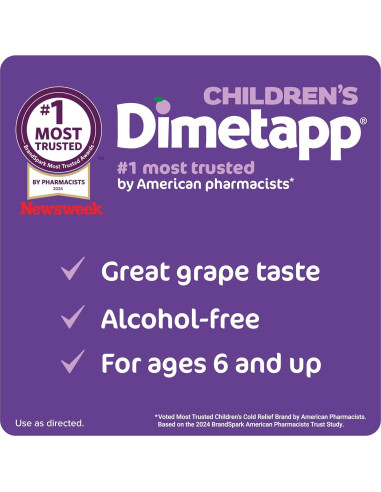 Dimetapp para Niños 236.6 ml - Alivio Resfriado y Tos Sabor Uva