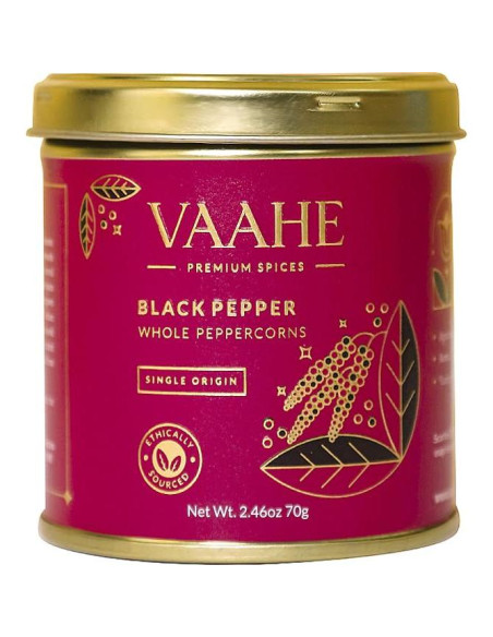 Pimienta Negra Entera VAAHE 70g - Origen Kerala, 100% Pura