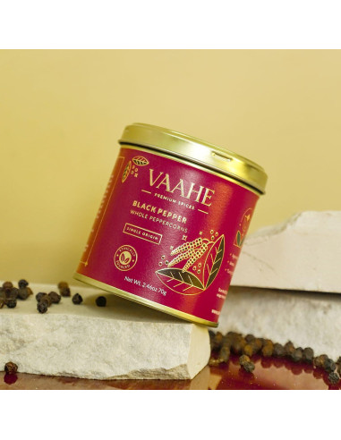 Pimienta Negra Entera VAAHE 70g - Origen Kerala, 100% Pura