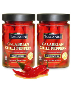Pimientos Calabreses Enteros en Aceite Tuscanini 520g (2 Paquetes)