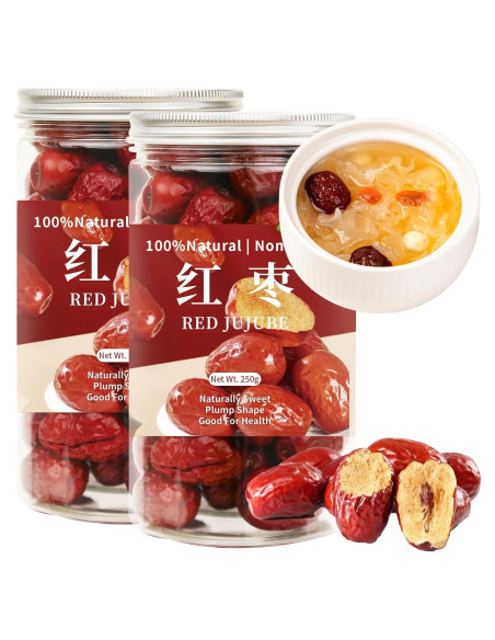 Dátil Rojo Jujube Wanhua Hall 500g Fruta Seca Dulce Natural