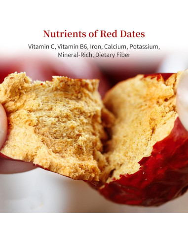 Dátil Rojo Jujube Wanhua Hall 500g Fruta Seca Dulce Natural