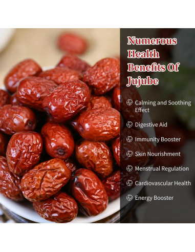 Dátil Rojo Jujube Wanhua Hall 500g Fruta Seca Dulce Natural