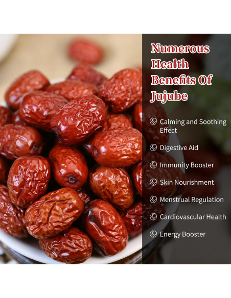 Dátil Rojo Jujube Wanhua Hall 500g Fruta Seca Dulce Natural