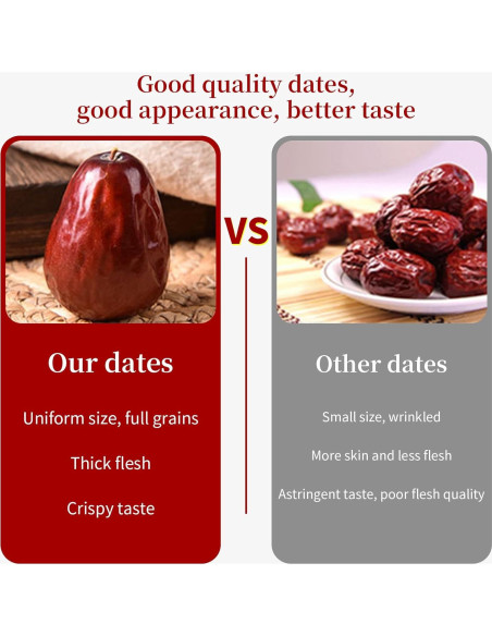Dátil Rojo Jujube Wanhua Hall 500g Fruta Seca Dulce Natural