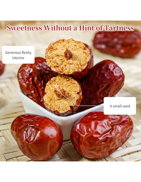 Dátil Rojo Jujube Wanhua Hall 500g Fruta Seca Dulce Natural