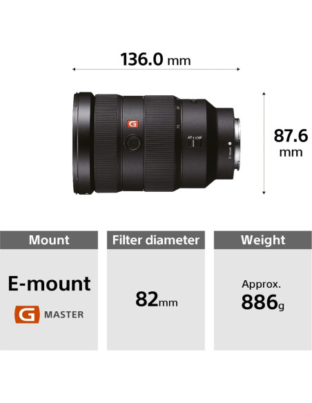 Lente Sony SEL2470GM 24-70mm f/2.8 G Master Full-Frame