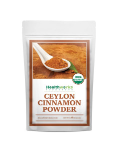 Polvo de Canela de Ceilán Orgánica Healthworks 453.6 g - Crudo, Keto, Vegano