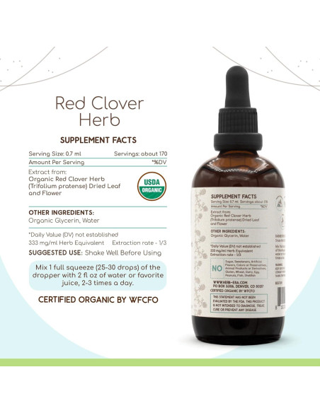 Extracto de Hierba de Trébol Rojo Orgánico HerbEra 118.29 ml