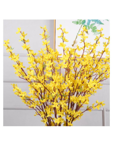 Flores Artificiales de Forsitia OUKEYI - 5 Pcs 94 cm Amarillo