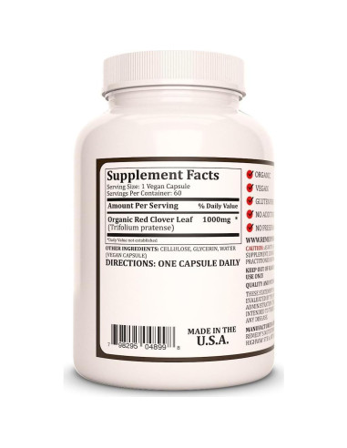 Cápsulas de Hoja de Trébol Rojo Remedy's Nutrition 1000 mg 60 Unidades