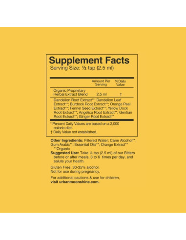 Bitters Digestivos Urban Moonshine Cítricos 59 ml Orgánico