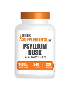 Cápsulas de Psyllium Husk BulkSupplements 240 g Veganas