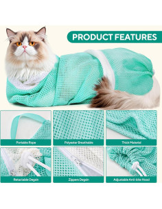 Bolsa de Baño para Gato UMiYIDIAN Ajustable Transpirable 50.8cm 2