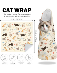 Envoltura Calmante para Gatos Vorruil 70x70 cm Anti-Rasguños 2