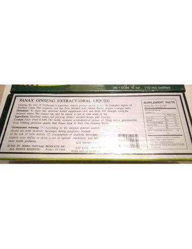 Extracto de Ginseng Panax Royal King 8000 mg 30 Viales