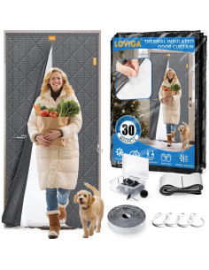 Cortina de Puerta Térmica Aislada LOVIGA 30x80" Gris 2