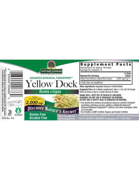 Extracto de Raíz de Diente de León Nature's Answer 2000mg