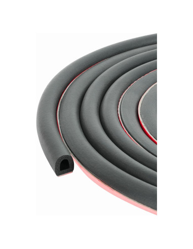Burlete D-Shape M M SEALS 1.55m Caucho Negro Adhesivo 3M