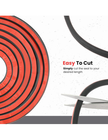 Burlete D-Shape M M SEALS 1.55m Caucho Negro Adhesivo 3M