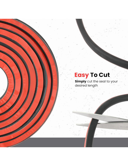 Burlete D-Shape M M SEALS 1.55m Caucho Negro Adhesivo 3M