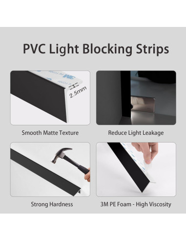 Bloqueadores de Luz Blackout ZSTARR 147.32 cm 2 Piezas Negro