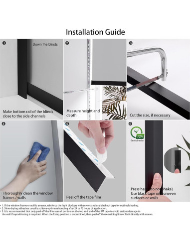 Bloqueadores de Luz Blackout ZSTARR 147.32 cm 2 Piezas Negro