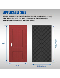 Cortina Térmica Aislante Magnética Peryiter 81x203 cm Negra 2