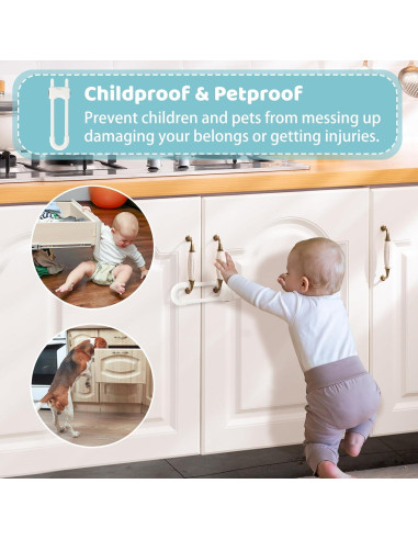 Cerraduras de Seguridad para Armarios Bebés U-2 - Paquete de 2