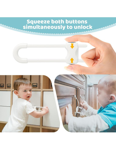 Cerraduras de Seguridad para Armarios Bebés U-2 - Paquete de 2