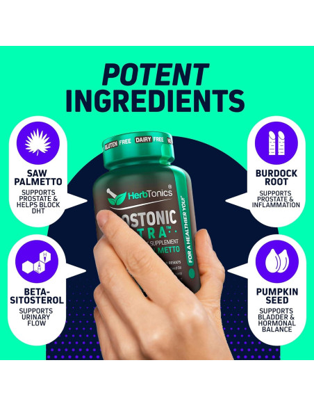 Suplemento Prostonic Ultra Herbtonics - 120 Cápsulas para Próstata y Cabello