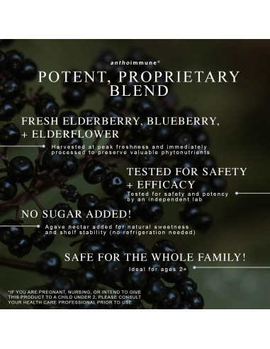 Jarabe de Saúco Orgánico Anthoimmune 236.6 ml - Soporte Inmunológico