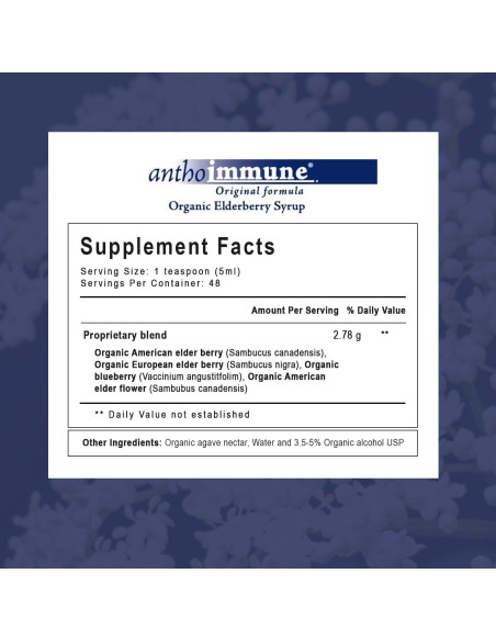 Jarabe de Saúco Orgánico Anthoimmune 236.6 ml - Soporte Inmunológico