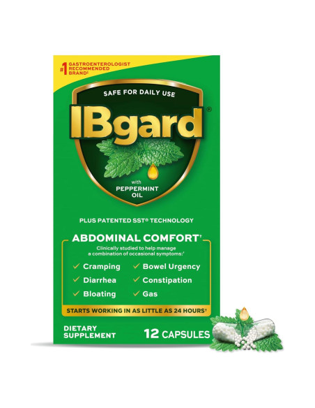 Suplemento Digestivo IBgard - 12 Cápsulas de Aceite de Menta