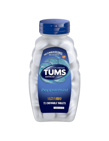 Tabletas masticables TUMS Ultra Strength Menta - 72 unidades
