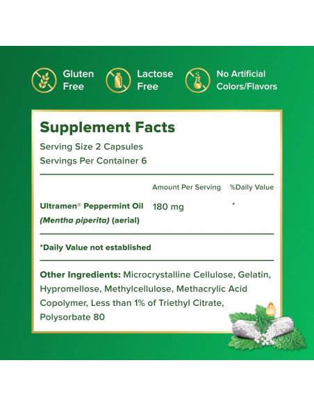 Suplemento Digestivo IBgard - 12 Cápsulas de Aceite de Menta