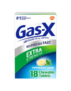 Gas-X Tabletas Masticables Alivio de Gas 125 mg Crema de Menta 18 Unidades