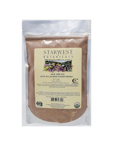 Polvo de Corteza de Sauce Blanco Orgánico Starwest 113g