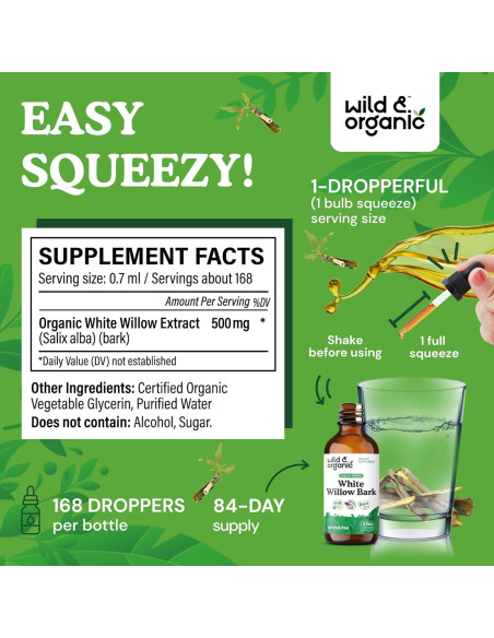 Tintura de Corteza de Sauce Blanco Silvestre 118.29 ml - Vegano