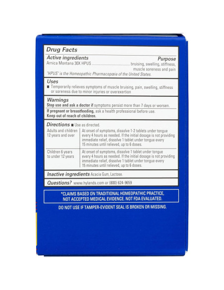 Tabletas de Arnica Montana 30x Hyland - Alivio Natural 50 Unidades