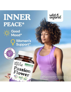 Cápsulas de Flor de Pasión Orgánica 600 mg - Wild & Organic - 120 Unidades 2