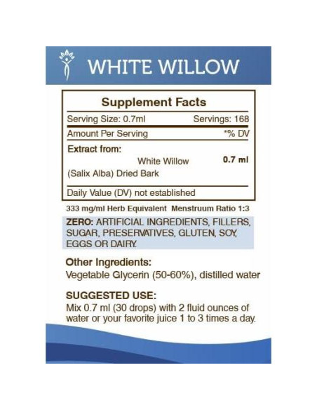 Tintura de Sauce Blanco Sin Alcohol 118.29 ML Secretos de la Tribu